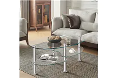 Oval Glass Coffee Table - Transparent - Click for more details