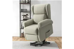 Power Wingback Chair with Lift Function - Cream White - Click for more details