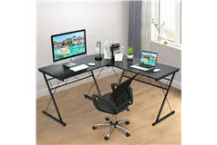 59' L-Shaped Corner Desk - Black - Click for more details