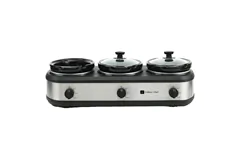 Culinary Chef 3 x 2.37 L (3 x 2.5 qt.) Capacity Triple Slow Cooker - Click for more details