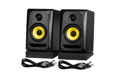 KRK Classic 5 Studio Monitor Package with Cables &amp; Isolation Pads - Click for more details
