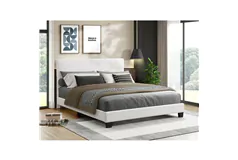 Boucle Fabric Bed - King/Beige - Click for more details