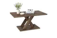 37.5 Inch Rectangular Coffee Table with Stable Base - Click for more details