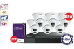 Galaxy Full Color 8MP 4K IP AI Surveillance Kit NDAA-Compliant - Click for more details