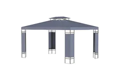 10x13 Outdoor Gazebo with Double Roof and Screen Panels - Click for more details