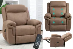Manual Recliner Chair with 8-Point Vibration Massage & Footrest - Click for more details