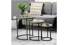 Modern Nesting Coffee Tables Set - Sand - Click for more details