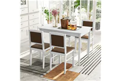 Stylish 5-Piece Dining Set - White - Click for more details