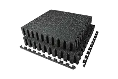 Interlocking EVA Rubber Gym Mats 12 Tiles Black - Click for more details