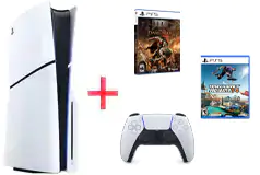 PlayStation 5 Slim Disc Edition and Two Games Bundle  - Click for more details
