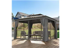 Modern Outdoor Patio Gazebo - Dark Grey - Click for more details