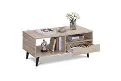 Coffee Table with Storage Rustic Rectangle Center Table - Click for more details