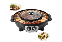 2-in-1 Electric Grill and Hot Pot 2200W Cooker - Click for more details