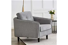 Soft-Touch Fabric Chair - Grey - Click for more details