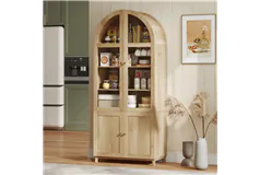 Arched Kitchen Pantry Cabinet - Oak - Click for more details