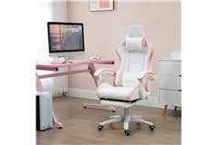 Racing-Style Computer Gaming Chair - White - Click for more details