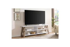 X-Frame Media Console - White & Natural - Click for more details