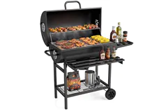 Outdoor Charcoal BBQ Grill Combo with Thermometer - Click for more details