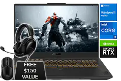 Asus TUF 17.3” RTX 4050 Gaming Laptop with Headset / Mouse / Pad Bundle  - Click for more details