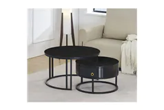 IF-2667-Set of 2 Coffee Tables-Black - Click for more details