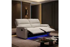2-Seater Reclining Sofa with Footrest - Cream White - Click for more details