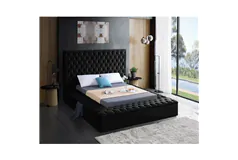 Velvet Bliss Platform Bed - Queen/Black - Click for more details