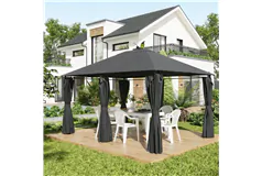 Outdoor Garden Gazebo Canopy Tent -Grey - Click for more details