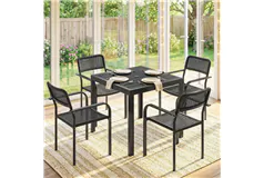 Modern Outdoor Dining Set for 4 - Black - Click for more details