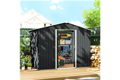 Outdoor Metal Storage Unit - Charcoal Grey - Click for more details