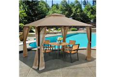 Outdoor Gazebo with Bug Net - Brown - Click for more details