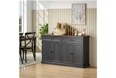Farmhouse 55' Storage Sideboard Buffet Cabinet - Black - Click for more details
