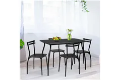 Modern 5-Piece Dining Table Set - Black - Click for more details