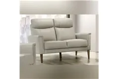 High-End Modern Leather Loveseat - Light Grey - Click for more details