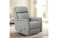 Leather Match Glider Recliner - Grey - Click for more details