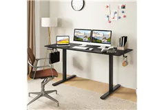 Electric Height Adjustable Desk - Rustic Brown - Click for more details