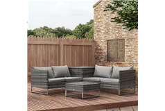 4-Piece Patio Set with Coffee Table and Corner Table - Grey - Click for more details