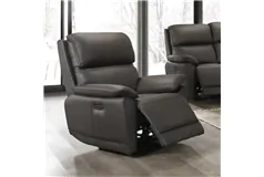 Luxury Plush Leather-Match Recliner Chair - Brown - Click for more details