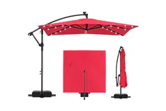 8x8 FT Solar Cantilever Patio Umbrella with LED Lights - Click for more details