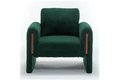 Bouclé Accent Armchair 35.5' Wide Upholstered Lounge Chair Track Arms - Click for more details