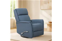 Leather Match Glider Recliner - Sapphire - Click for more details