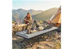 Outdoor Portable Camping Bed - Grey - Click for more details