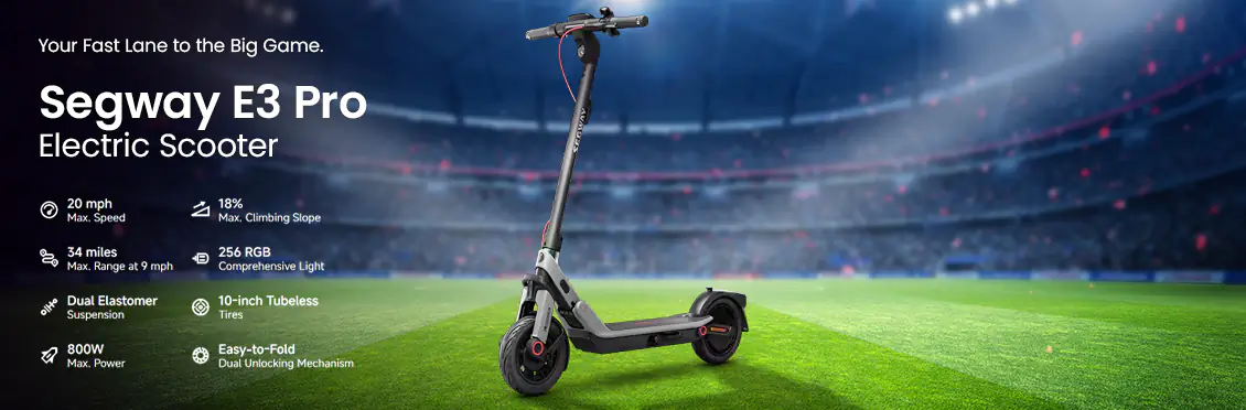 Segway - E3 Pro eScooter - 32 km/h • 55 km • 800W • 10” Tires  - Click for more details