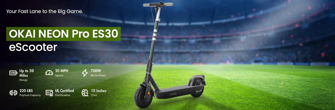 OKAI NEON Pro ES30 eScooter - 80 km Range, Smart LED Ride & 10” Tires  - Click for more details
