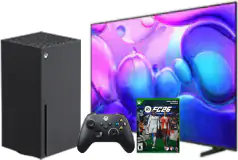 Samsung 65” QLED 4K Smart TV & Xbox Series X Disc Bundle with FC 26 Game  - Click for more details