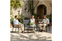 4-Piece Outdoor Patio Furniture Set with Glass Table - Click for more details