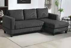 Cozy Corduroy L-Shaped Sofa with Chaise – Elegant and Durable - Click for more details