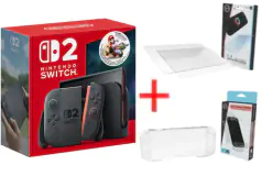 Nintendo Switch 2 Starter Bundle w/ Protective Case and Glass Screen Protectors  - Click for more details