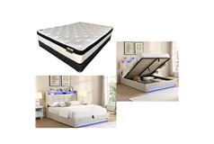 IF-5404-Storage bed & One Sided Plush Euro Top Mattress-QUEEN BUNDLE - Click for more details