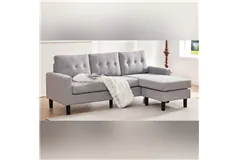 Reversible Chaise L-Shaped Sofa - Grey - Click for more details