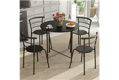 Small Space 5-Piece Dining Table Set - Black - Click for more details